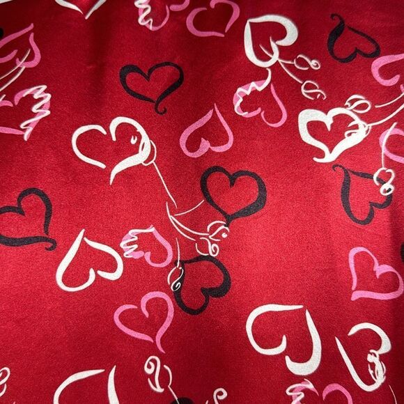 Morgan Taylor Intimates Womens Robe Red Hearts Belted Satin Lounge Sleepwear - Picture 13 of 16